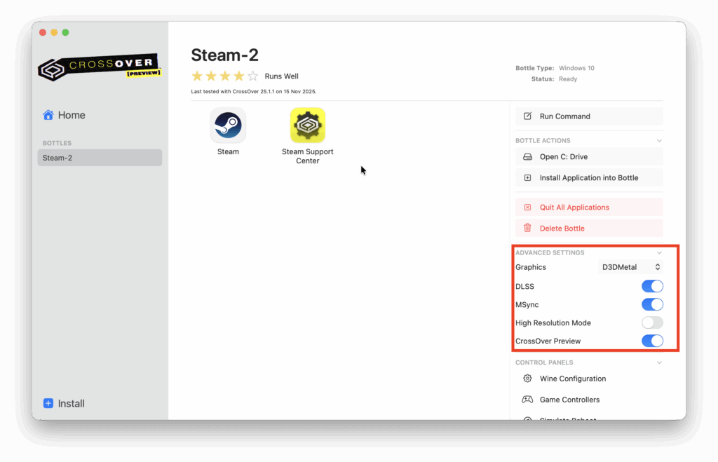 where winds meet on a mac - crossover settings