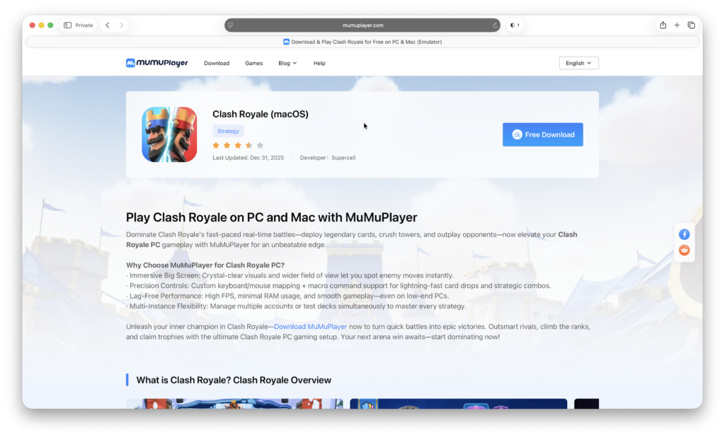 clash royale on mac using mumuplayer