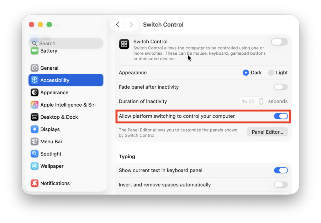 control iphone from mac with switch control