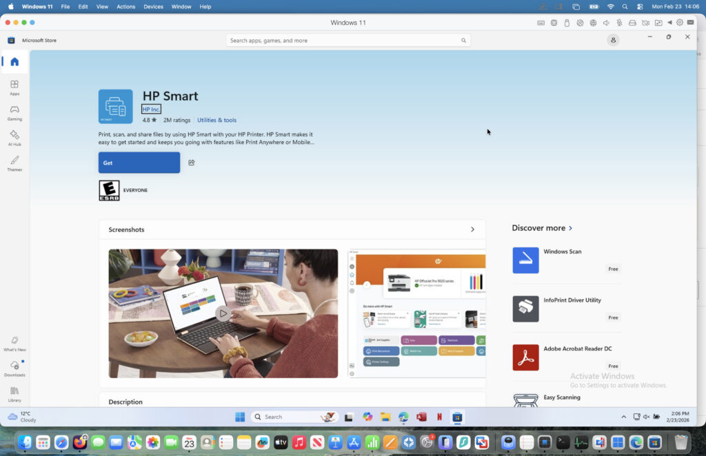 install hp drivers in virtual machine on mac