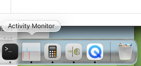 disk usage activity monitor mac dock