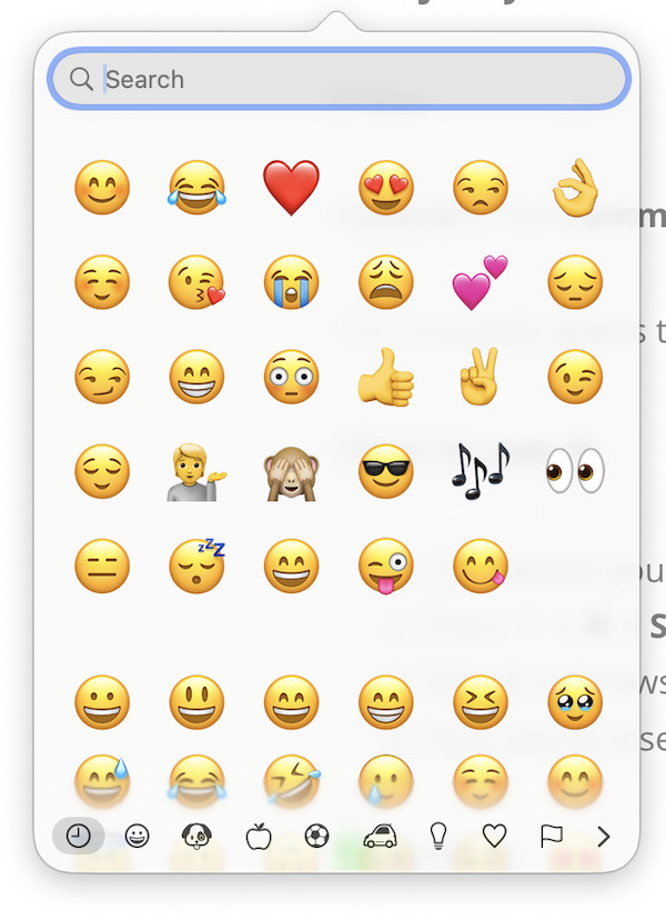 emoji keyboard shortcut on a mac