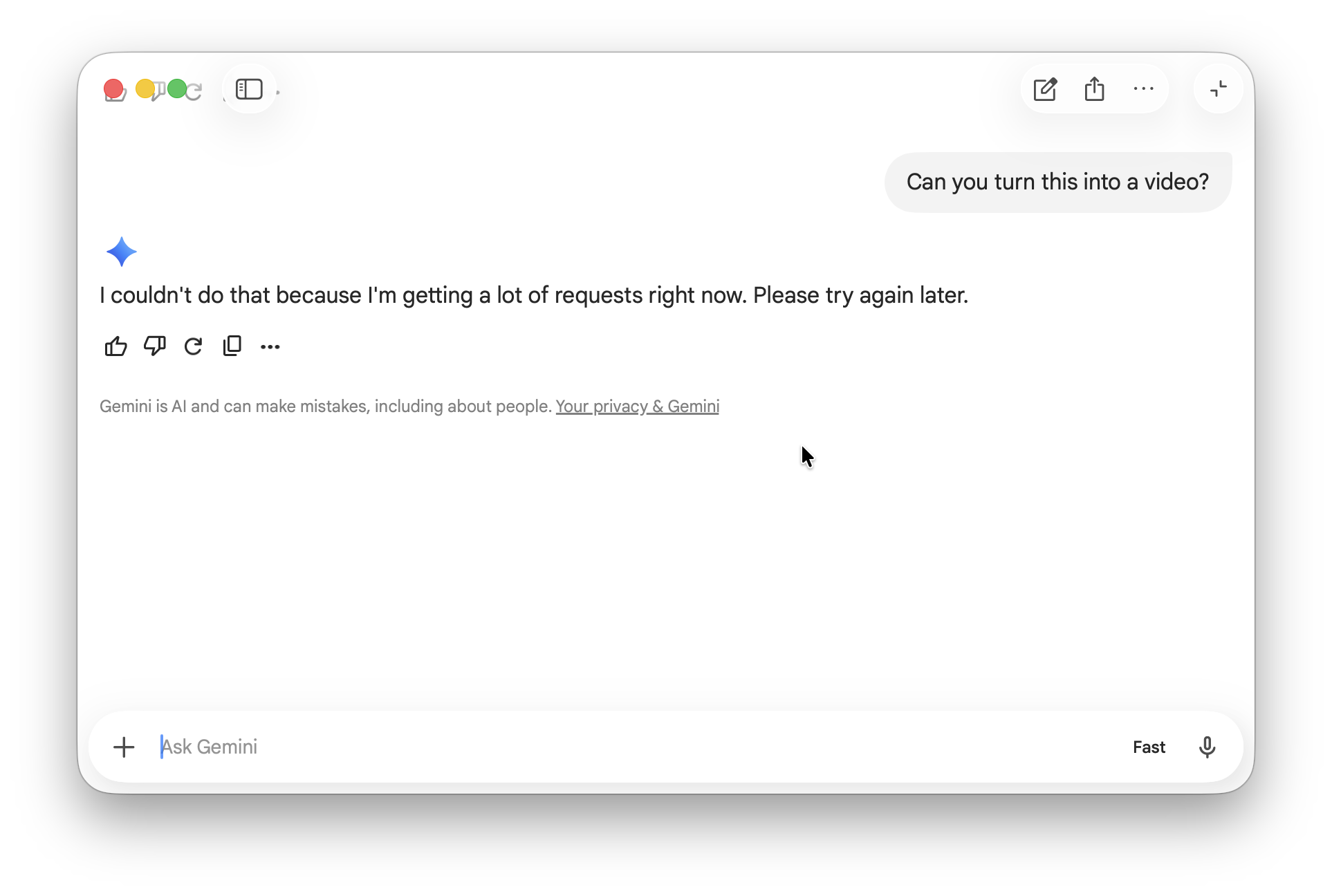 gemini for mac too many requests error