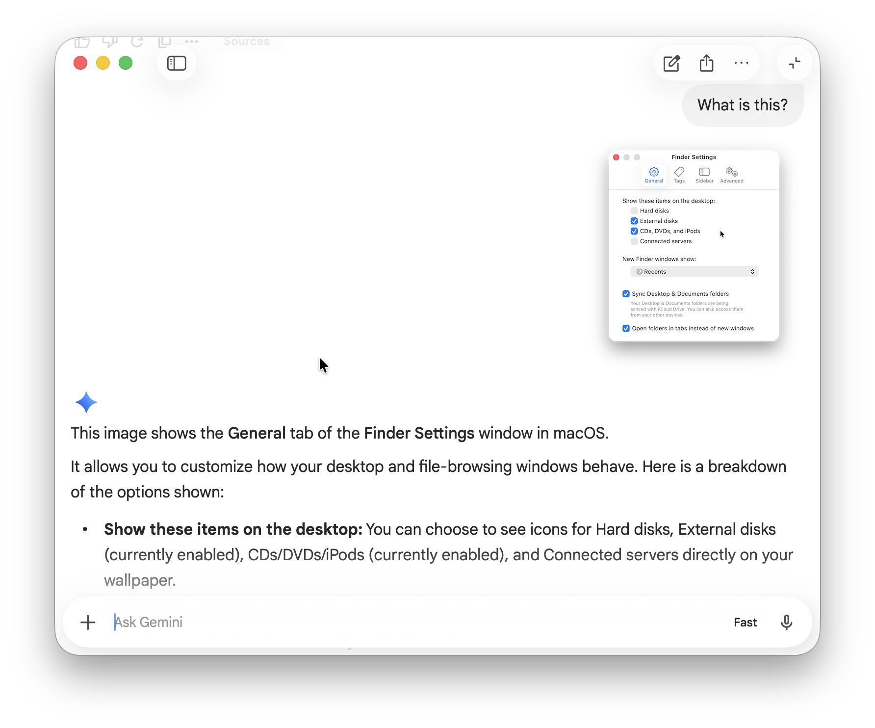 google gemini mac share window