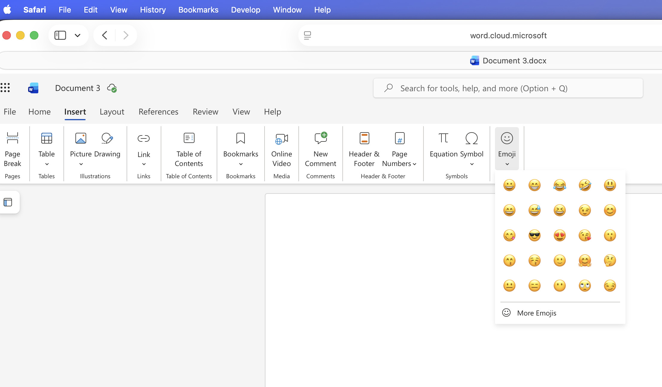 how to use emojis in word for mac
