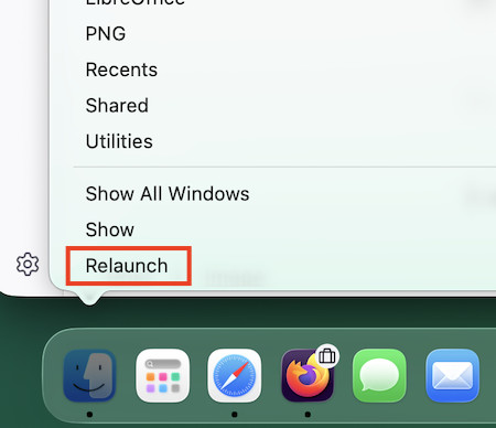 relaunch finder on mac