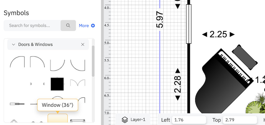 add window to floor plan on mac