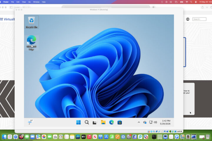 windows running in virtualbox on a mac