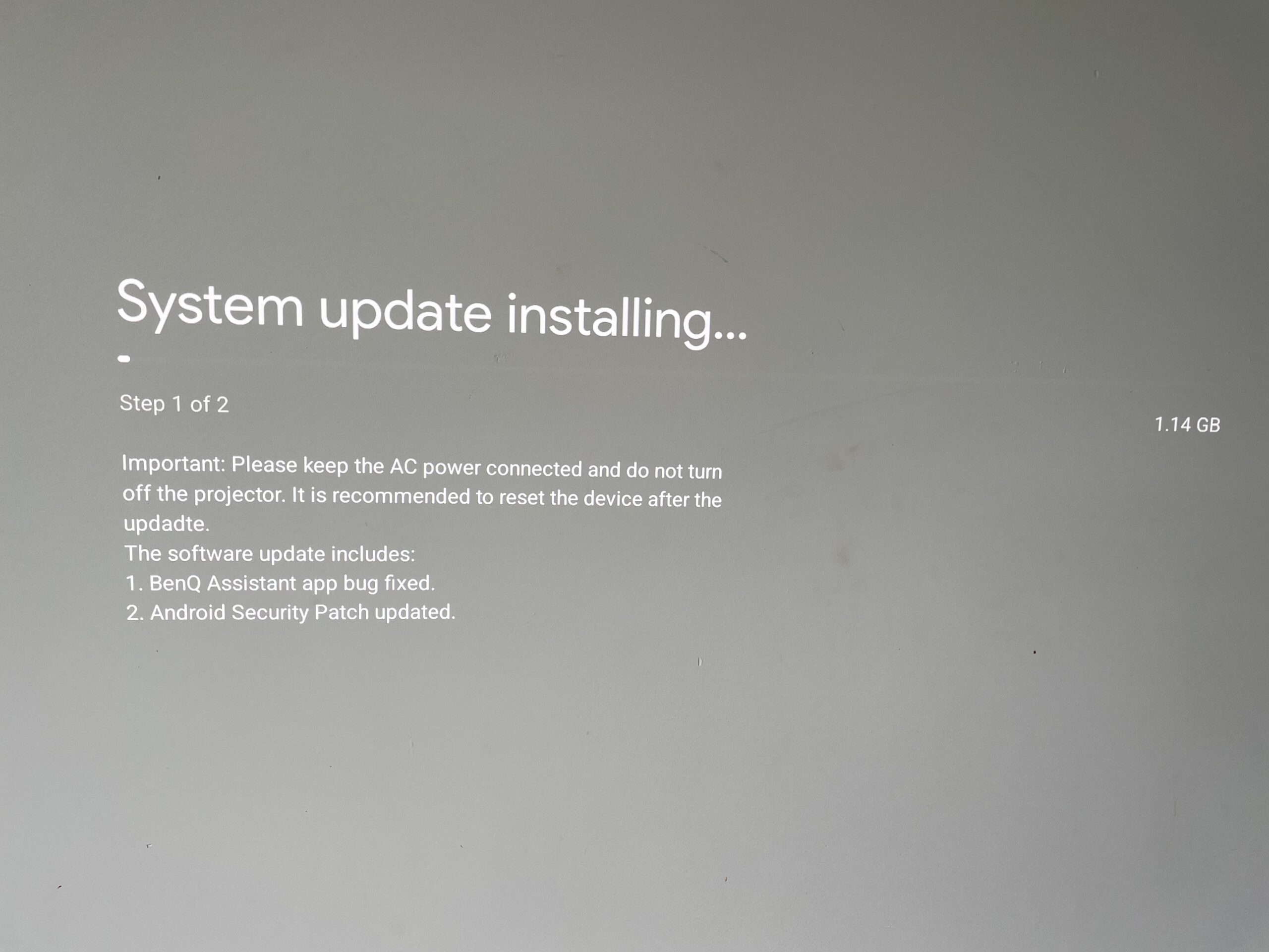 TK705i Projector review - system update