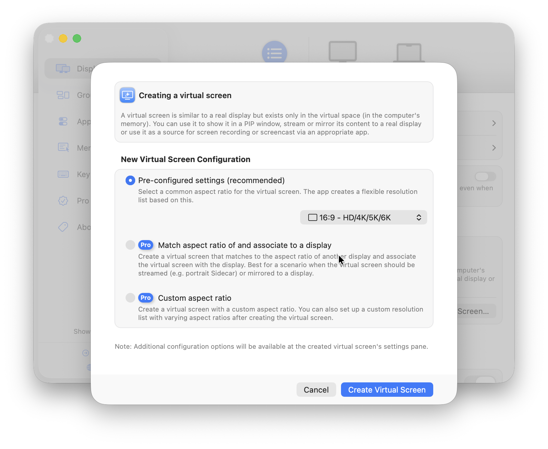 betterdisplay mac virtual screen settings