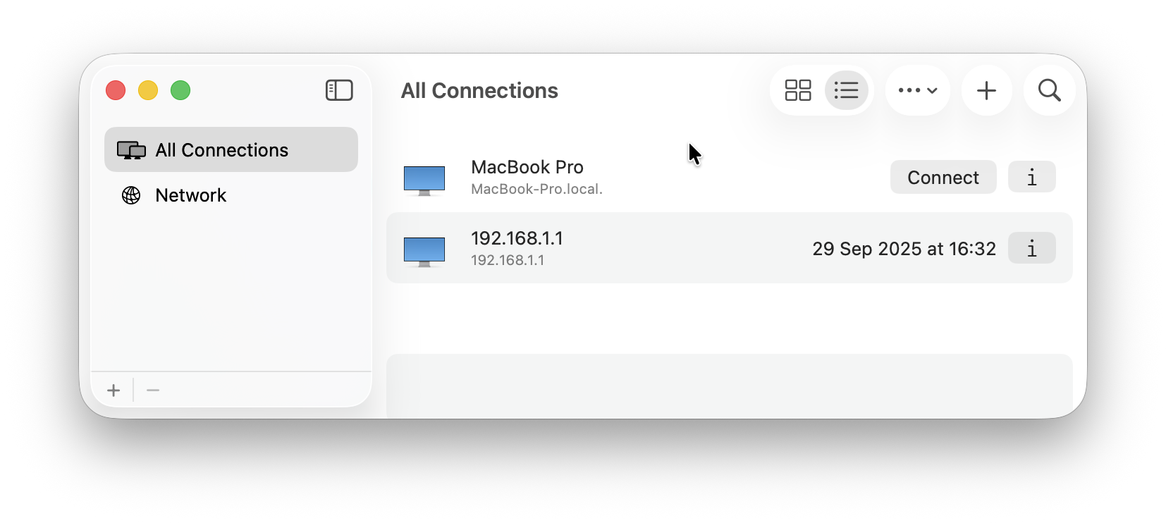 connect to a mac from another mac using screen sharing