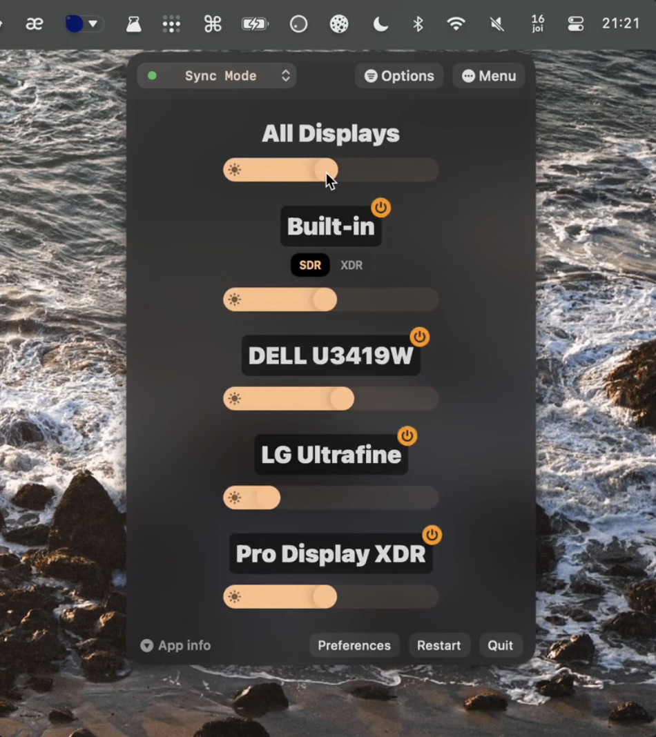 lunar control external monitor brightness mac