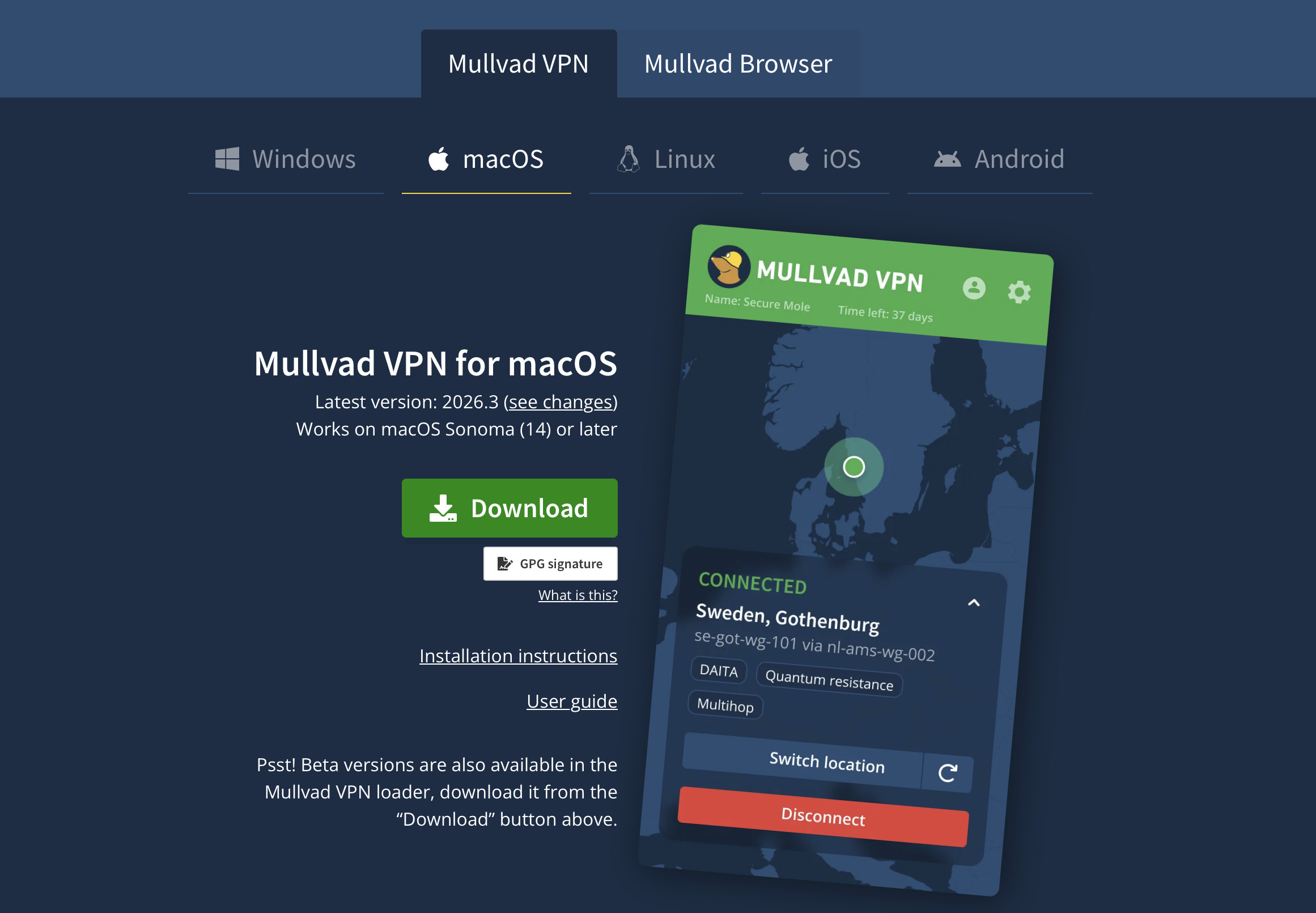 mullvad vpn mac
