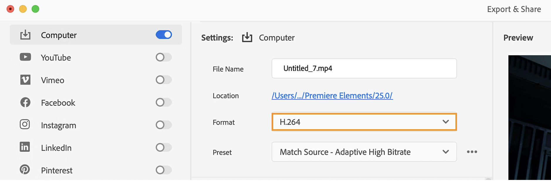 adobe premiere elements on mac - exporting movies