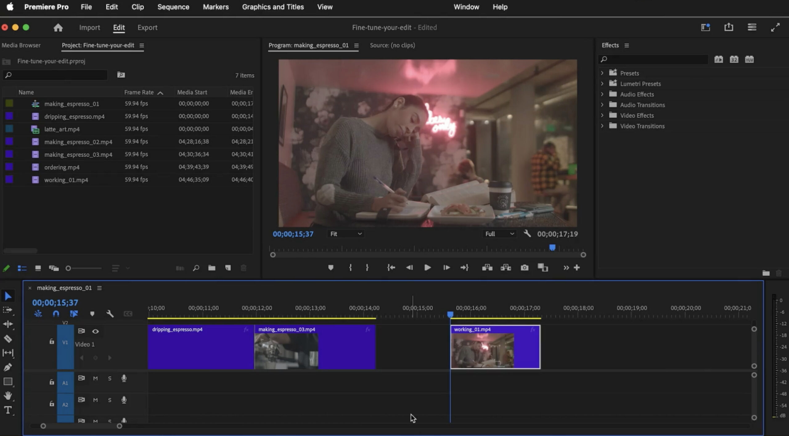 adobe premiere for mac - timeline