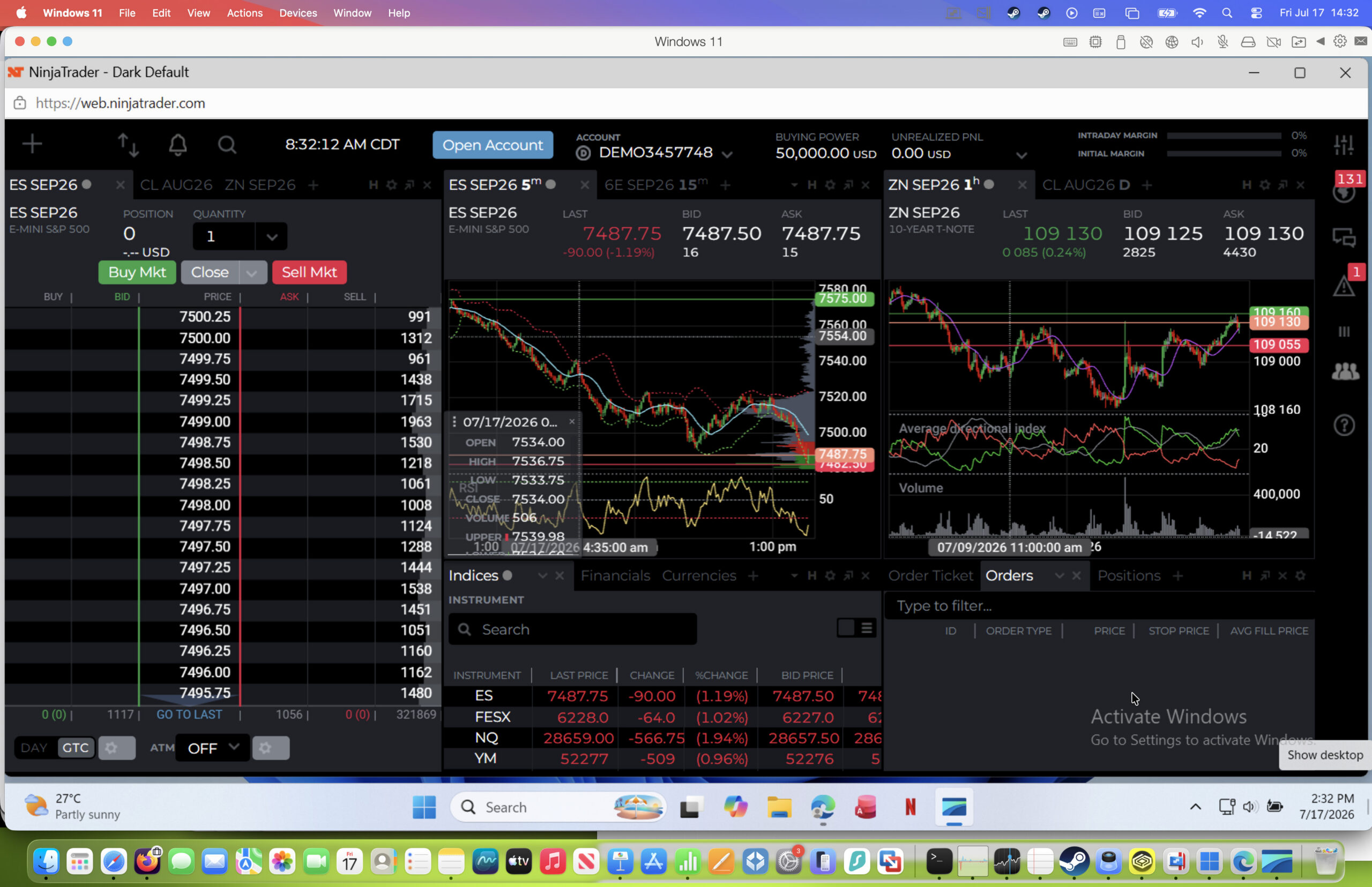 ninjatrader web on mac