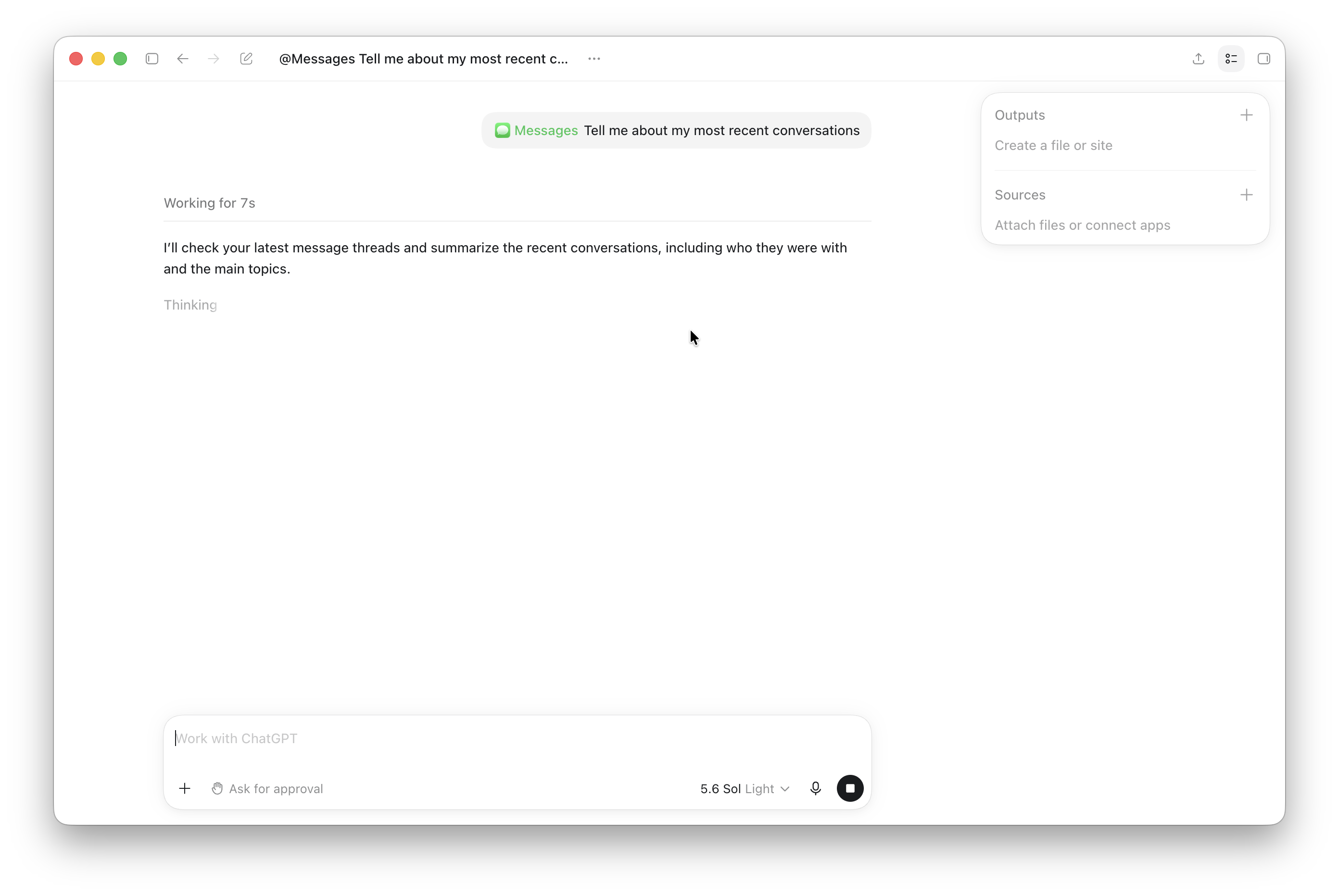 chatgpt messages plugin on mac