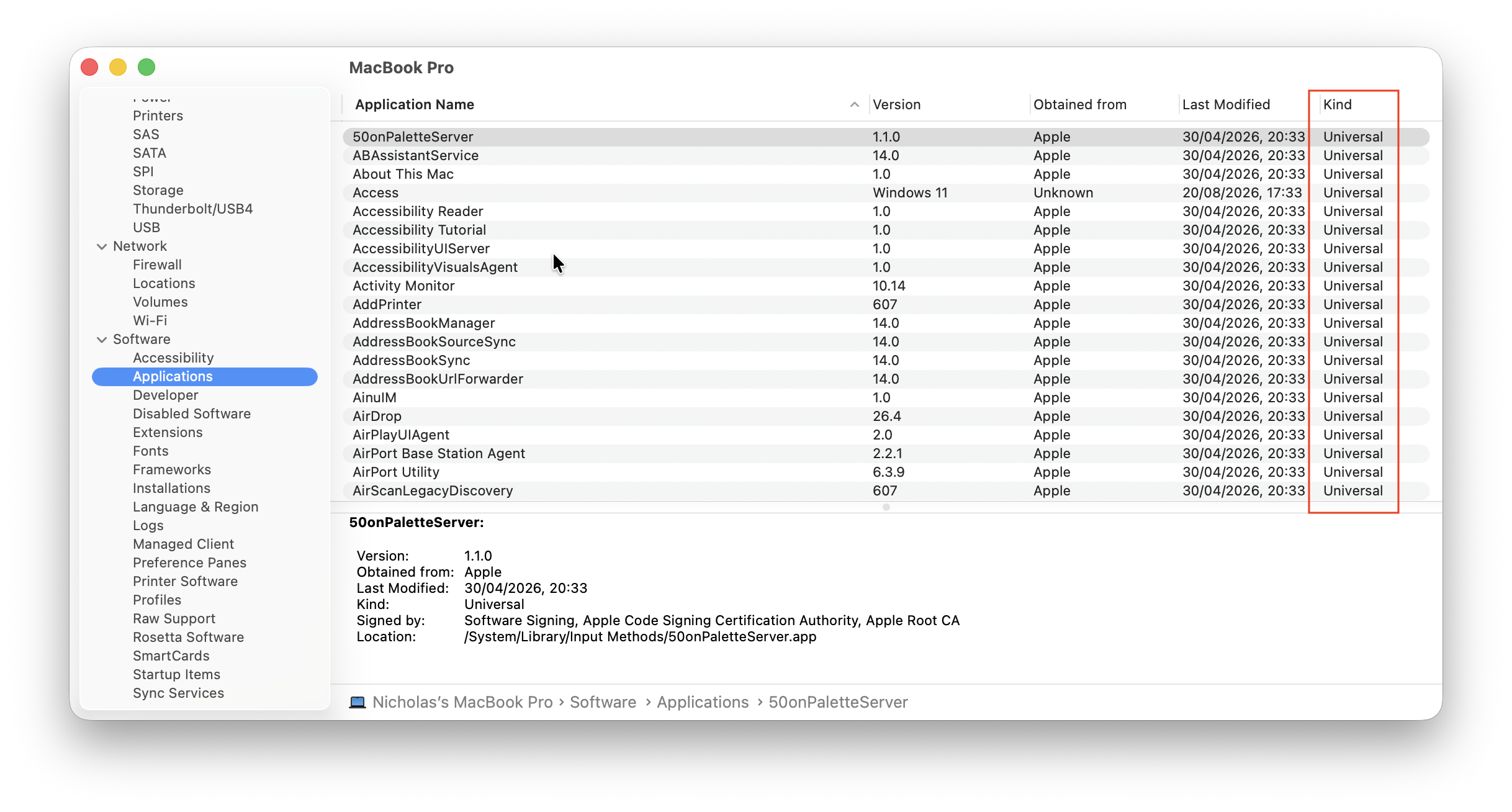 check which apps are intel, universal or apple silicon mac