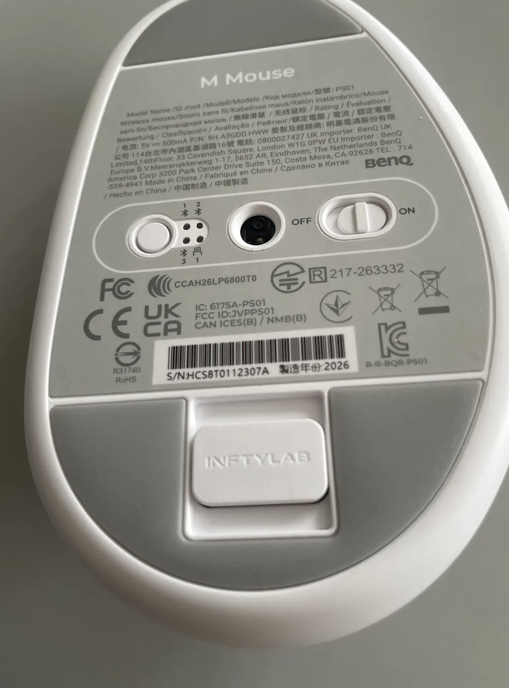 BenQ M Mouse receiver slot