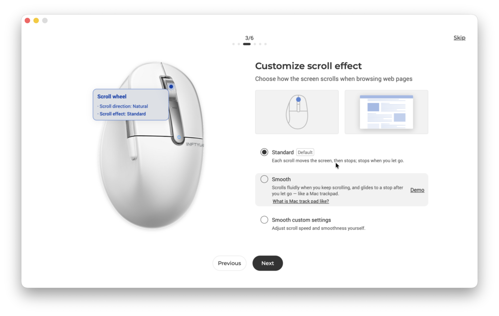 M Mouse customize scroll effect