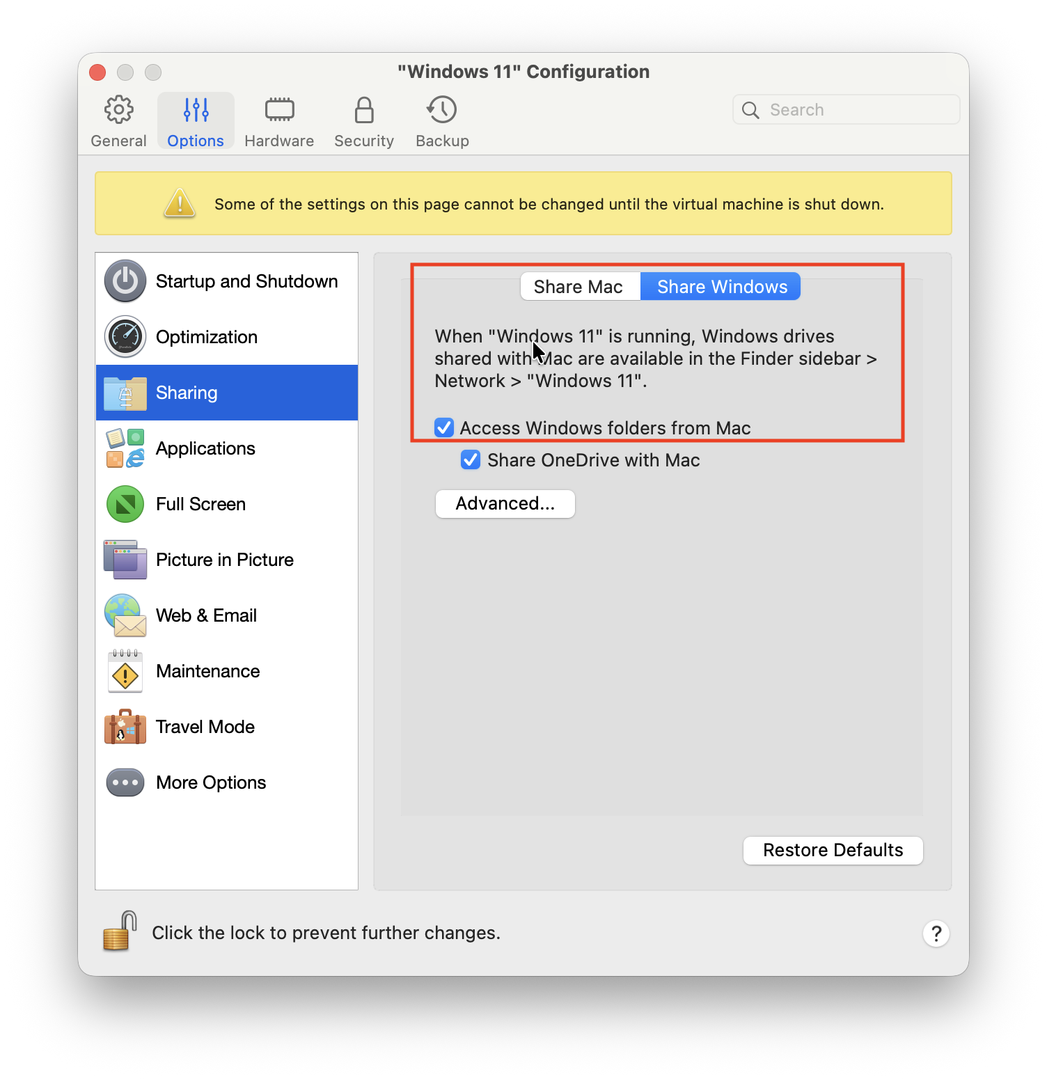 access windows folders from mac parallels