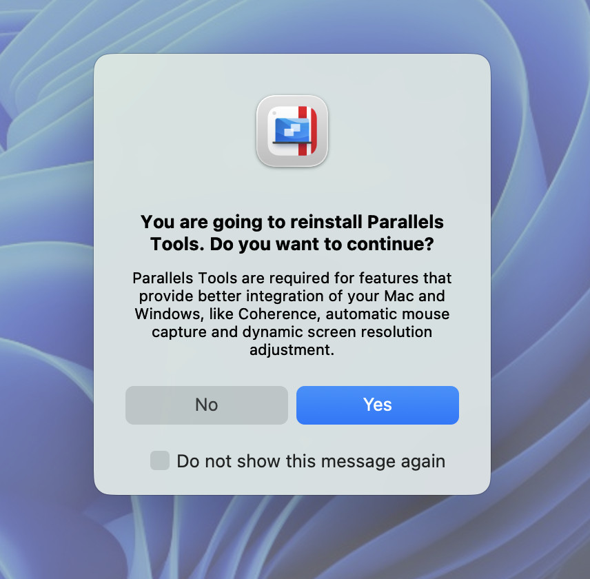 install Parallels tools on Mac